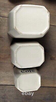 French Antique Art Deco Porcelain Kitchen Canisters Caddies Storage Jars Pots