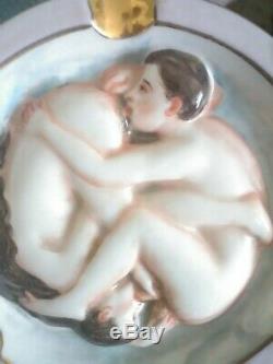 French Antique Erotica Porcelain/ceramic Ashtray 1920s Art Deco 69 Sex Pose