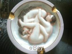 French Antique Erotica Porcelain/ceramic Ashtray 1920s Art Deco 69 Sex Pose