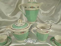 French Antique St Amand Coffee Tea Set Porcelain 12 Cups Saucers Vintage Plates