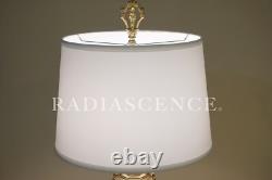 French Art Deco Porcelain Celedon Green Ceramic Artistic Bronze Table Lamp 1930