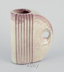 French ceramicist. A pair of Art Deco jug-shaped vases with handles