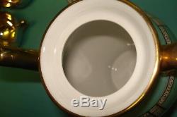 Friedrich Simon Art Deco FSC Carlsbad Beehive mark gold coffee tea cup pot tray