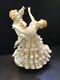 German Dresden Lace Deco Courting Couple Waltz Dancers Porcelain Figurine