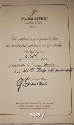 GIUSEPPE ARMANI Sculpture LADY with POWDER PUFF Ltd Ed. 4694/5000 with COA 19