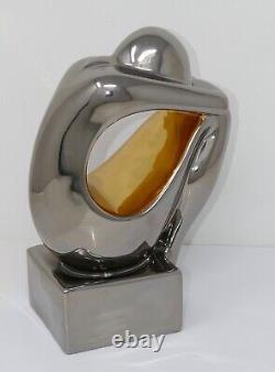 Galos Platinum & Gold Finish Art Deco Porcelain Figurine 7797