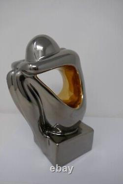 Galos Platinum & Gold Finish Art Deco Porcelain Figurine 7797