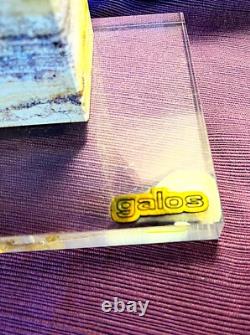 Galos Portugal Gorgeous Blue Art Deco Porcelain Sculpture On Stone & Lucite Base