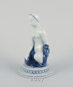 Georg Thylstrup, Royal Copenhagen. Art Deco porcelain figurine of nude woman