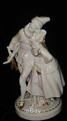 German Antique Hertwig & Co. Katzhutte Porcelain Dancer Figures Masquerade