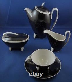 German Art Deco Eames Era Porcelain Black & White Set Porzellan Service Germany