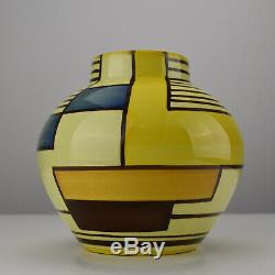 German Bauhaus Era Schramberg MONDRIAN Pottery Vase Eva Zeisel Art Deco