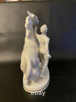 German Porcelain Carl Scheidig Porzellan Fabrik Man With Horse