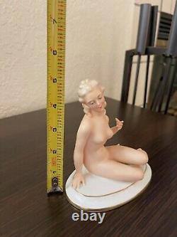 German Porcelain Figurine Nude Lady-Gerold -Bavaria-Art Deco/Rare