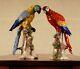 German Porcelain Parrots Bird Figurine African Macaw Dresden Karl Ens Volkstedt