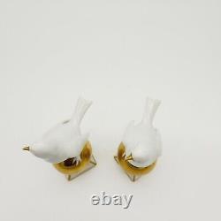 Gerold Porzellan Bavaria Pair of Bird Figurines Robin on Gold Ball Art Deco