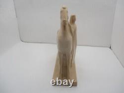 Geza Devegh Beige Porcelain Art Deco Horse & Maiden Figurine Lamberton Scammell