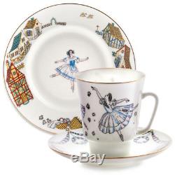 Giselle Ballet Lomonosov Imperial Porcelain Teacup Saucer Plate Bone China