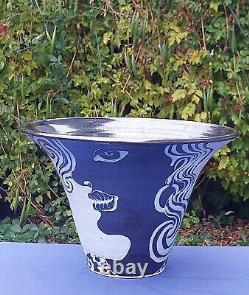 Glazed Porcelain Woman Head/Torso/Thighs Vase Mid Century Modern Art Deco Signed
