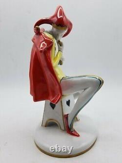 Goebel Harlequin The Court Jester Joker Porcelain Figurine w Box 16 569 21