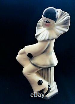 Goldscheider Austrian Art Deco Matte Glazed Harlequin Sculpture. Circa 1910