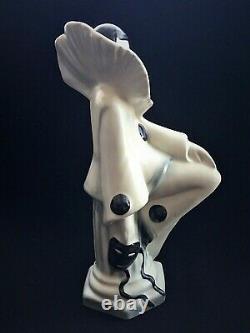 Goldscheider Austrian Art Deco Matte Glazed Harlequin Sculpture. Circa 1910