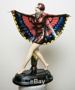 Goldscheider Lorenzl Captured Bird Butterfly Figurine Austria Art Deco Porcelain