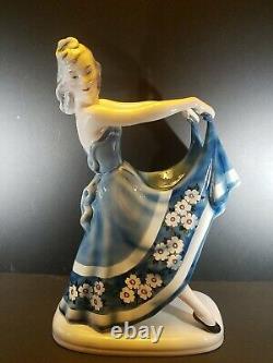 Goldsheider Ballerina Porcelain Sculpture 1940s Large 14 in Signed