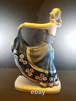 Goldsheider Ballerina Porcelain Sculpture 1940s Large 14 in Signed