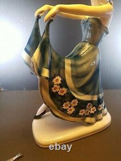 Goldsheider Ballerina Porcelain Sculpture 1940s Large 14 in Signed