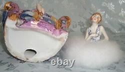 Gorgeous Antique German Art Deco Half Doll Lady On An Armchair Pin Cushion