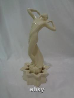Gorgeous Cowan Cream Art Deco Nude Dancer Flower Frog