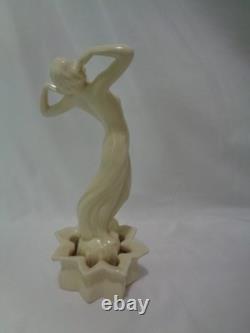Gorgeous Cowan Cream Art Deco Nude Dancer Flower Frog