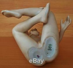 Gorgeous Rare Art Deco Wallendorf Sitting Lady Nude Porcelain Figurine Germany