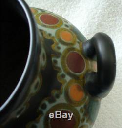 Gouda art deco pottery vase Henley pattern Holland ca 1923