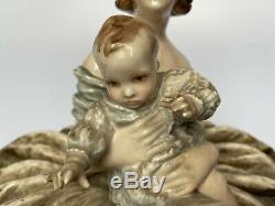 Guido Cacciapuoti Ancienne Femme Et Bebe En Porcelaine Art Deco Lady Italy