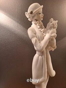 Guiseppe Armani Figurine Woman With Dog Porcelain Art Deco Collect