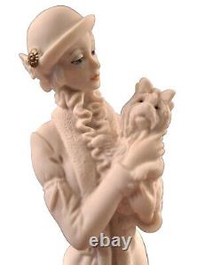 Guiseppe Armani Figurine Woman With Dog Porcelain Art Deco Collect