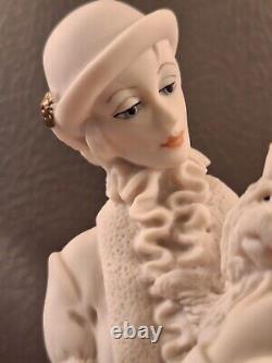 Guiseppe Armani Figurine Woman With Dog Porcelain Art Deco Collect