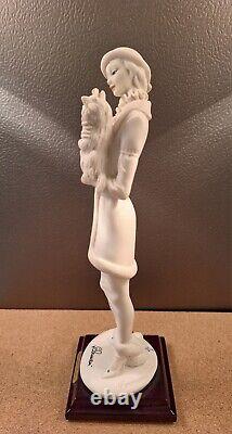 Guiseppe Armani Figurine Woman With Dog Porcelain Art Deco Collect