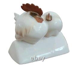 Gustav Oppel/Neuhauser Porcelain Couple Rooster And Hen Art Deco Germany 1920/