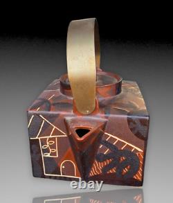 Guy Honored Modern Cubist Ceramist La Borgne Art Deco Style Teapot