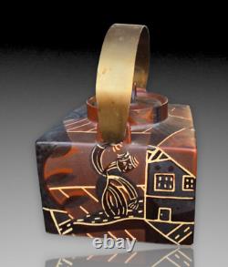 Guy Honored Modern Cubist Ceramist La Borgne Art Deco Style Teapot