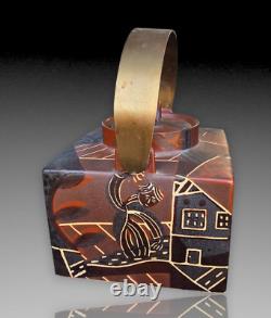 Guy Honored Modern Cubist Ceramist La Borgne Art Deco Style Teapot