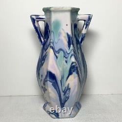 H. MUELLER CO. Art Deco End of Day Vase 6.75 inch Porcelain HTF