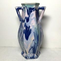 H. MUELLER CO. Art Deco End of Day Vase 6.75 inch Porcelain HTF