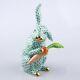 Herend Hungary Porcelain Large Bunny With Carrot (vhv)15097 Green Fishnet New
