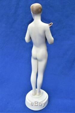 HEREND Hungary porcelain Figurine Art Deco full frontal nude standing male man