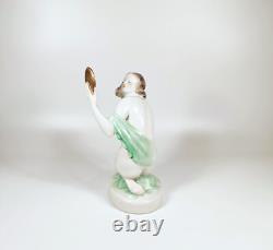HEREND, LADY VANITY ART DECO ANTIQUE PORCELAIN FIGURINE 1940's! (BT002)