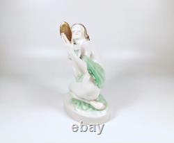 HEREND, LADY VANITY ART DECO ANTIQUE PORCELAIN FIGURINE 1940's! (BT002)